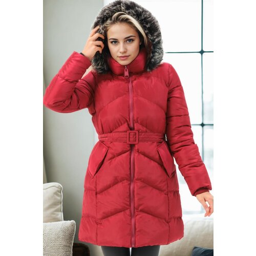 Dewberry Z6768 WOMEN'S COAT-BURGUNDY-1 Cijene