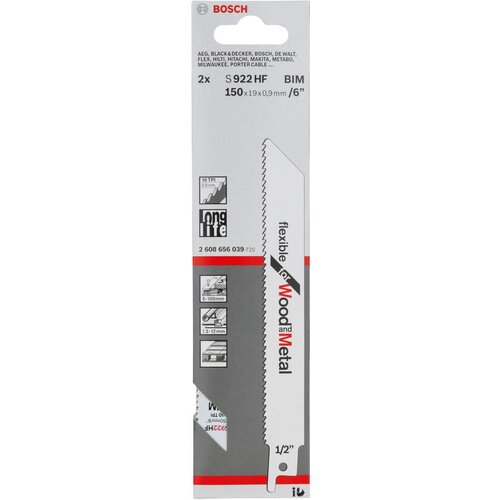 Bosch list univerzalne testere S 922 HF Flexible for Wood and Metal - pakovanje 2 komada - 2608656039 Slike