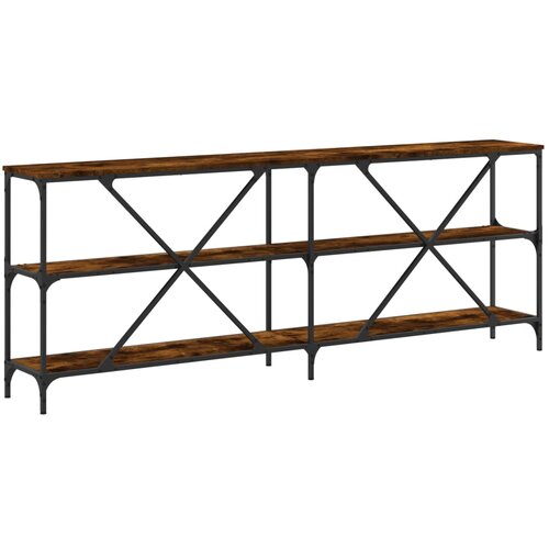 Konzolni stol boja hrasta 200 x 30 x 75 cm od drva i željeza Slike