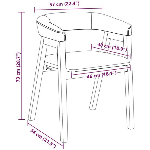  Trpezarijske stolice 2 pcs Prirodna 54 x 57 x 73 cm Slike