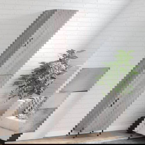vidaXL Visoka omara siva sonoma 34,5x34x180 cm inženirski les Cene