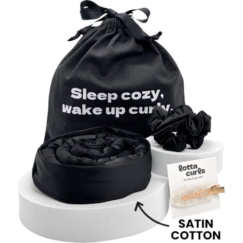 Lotta Curls Satin Cotton set trake za kovrče - Black Slike