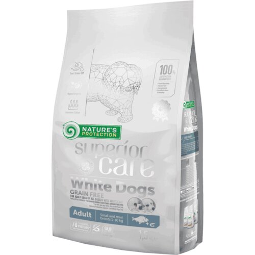 Nature's Protection SC White Coat Adult, Bela Riba i Račići - 10 kg Cene