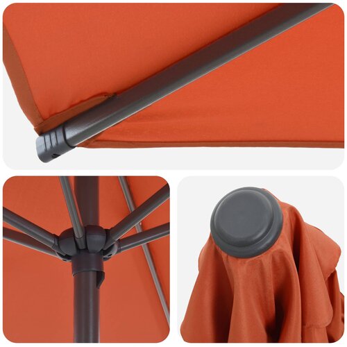  Vrtni Parasol s Podnožjem Pravokutni 2,7 x 2,7 m Poliester Terakota 270 x 270 cm Slike