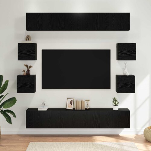  Set TV komoda 10 pcs 180 x 30 x 30 cm Crni hrast Cijene