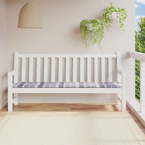  Jastuk za vrtnu klupu sivi karirani 200x50x4 cm tkanina Oxford Cijene