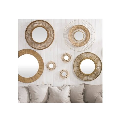  Zidno ogledalo Sun Rattan 27cm 3kom Cene