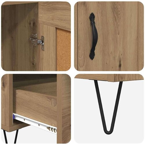 VidaXL Highboard Umjetnički hrast 69,5 x 31 x 115 cm Konstruirano drvo Slike