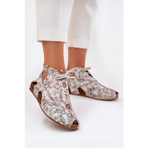 Maciejka Patterned Leather Ankle Boots Slike