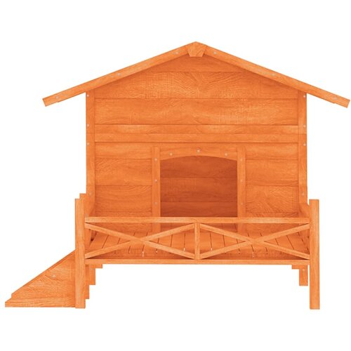  Kućica za pse smeđa 159 x 120 x 88,5 cm od masivne borovine Slike