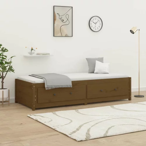  Dnevna postelja medeno rjava 90x190 cm 3FT trdna borovina, (20723471)