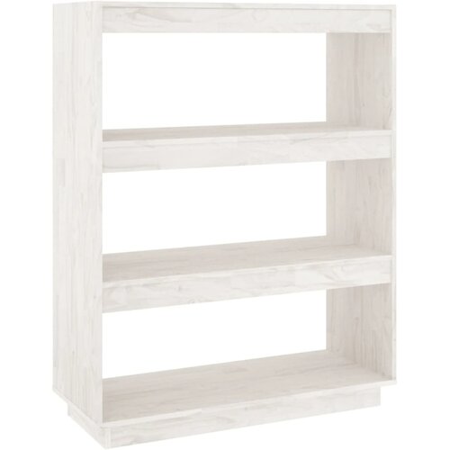 Maison Chic Knjižna omara - Knjižni regal za razdelitev prostora bela 80x35x103 cm borovina, (21725288) Slike