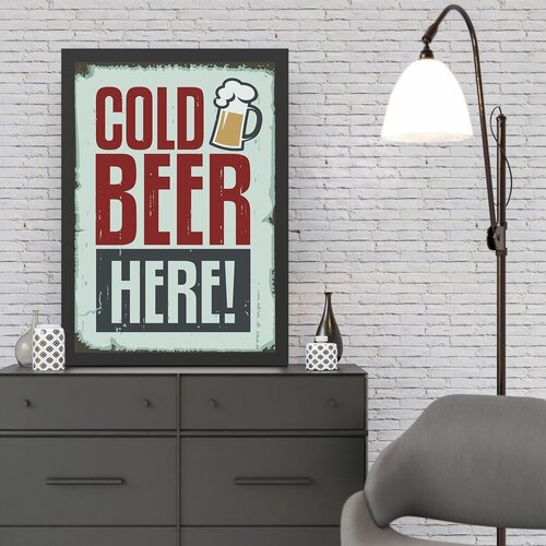 Wallity uramljena slika Cold Beer, 55x75 cm Cene