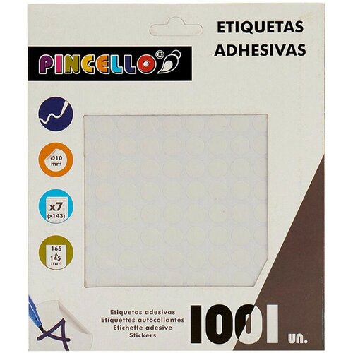  Samolepilne etikete Pincello Bela &amp;Oslash; 10 mm 17 x 4 x 19 cm (12 kosov) Slike
