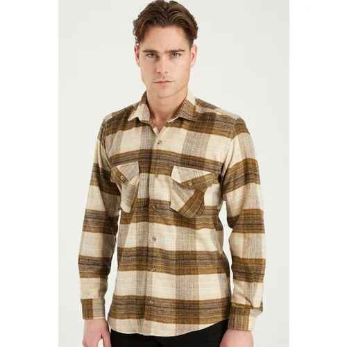 Dewberry G697 MEN'S SHIRT-BEIGE