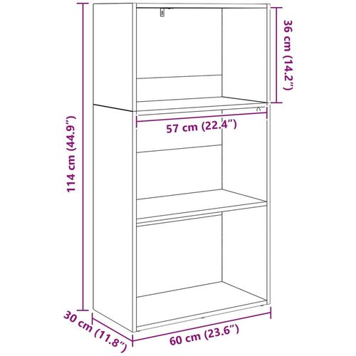  Polica Crni hrast 60 x 30 x 76.5 cm Konstruirano drvo Slike