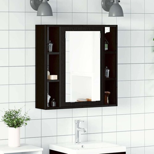 Ormarić za kupaonsko ogledalo crni hrast 60x16x60 cm inženjerski drvo - Crni hrast 1 Cijene