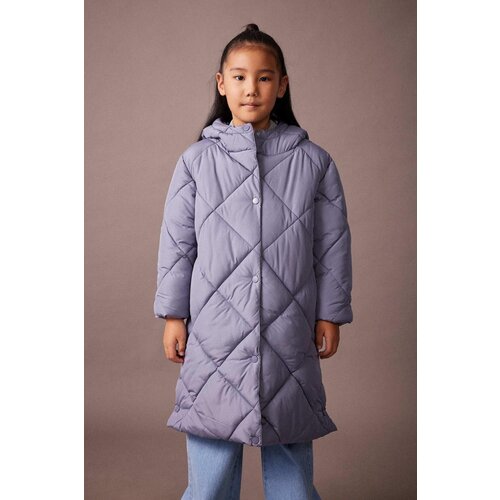 Defacto Girl&amp;amp;#39;s Water Repellent Hooded Quilted Long coat Slike