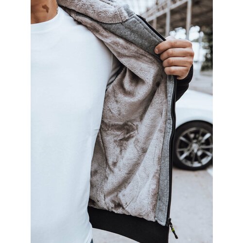 DStreet Men's insulated sweatshirt with print, black Slike