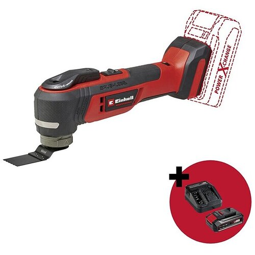 Einhell Power X-Change 18V Set orodij (Akumulatorsko večfunkcijsko orodje TP-MG 18 Li BL-Solo + Starter set) productname.garantie.plussign BAUHAUS garancija 5 let za naprave na električni ali motorni pogon Slike