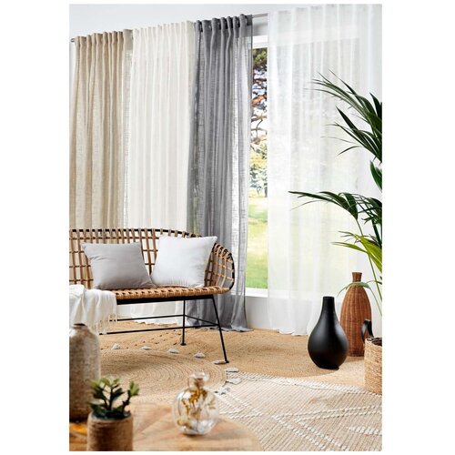Douceur d int&amp;eacute;rieur Smeđa prozirna zavjesa 140x240 cm Haltona &amp;ndash; Slike