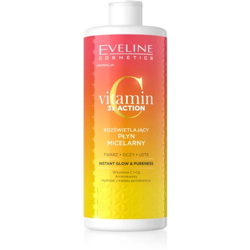 Eveline Cosmetics Vitamin C 3x Action micelarna voda za sjaj i hidrataciju 500 ml