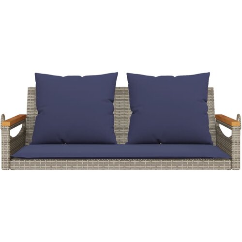  Klupa za ljuljanje s jastucima siva 109x62x40 cm od poliratana Slike