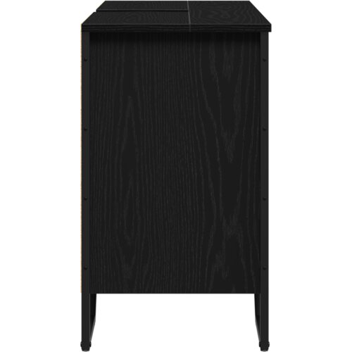  Kupaonski ormar za Lavabo - Umivaonik Crni hrast 91x35x60 cm Konstruirano drvo Slike