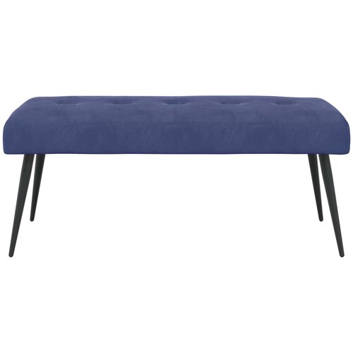  Klupa s gumbastim tkanjem Policijska plava 110 x 40 x 46 cm Slike
