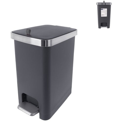 Orion Siv plastičen ko&amp;scaron; za smeti s pedalom 15 l Premier &amp;ndash; Slike