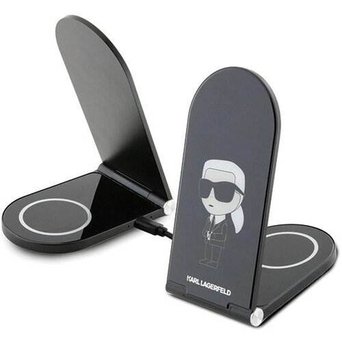 Karl Lagerfeld ŁADOWARKA IKONIK MAGSAFE INDUKCYJNA 15W SKŁADANA 2W1 - CZARNA, (21974831) Cene