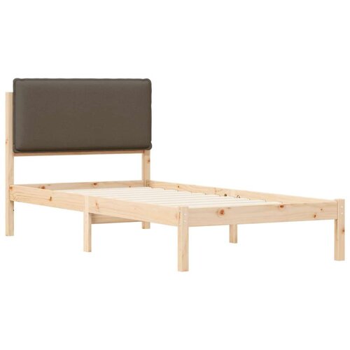  Krevetni okvir s tapiciranim uzglavljem Sivo-smeđa 75 x 190 cm Slike