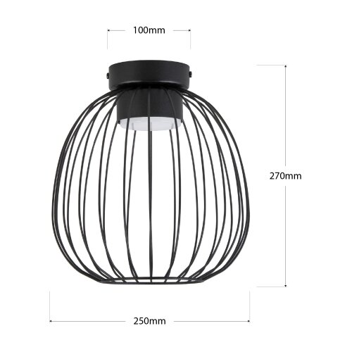  plafonsko svetlo ovella 1xGX53/10W/230V prečnika 25 cm crno Slike