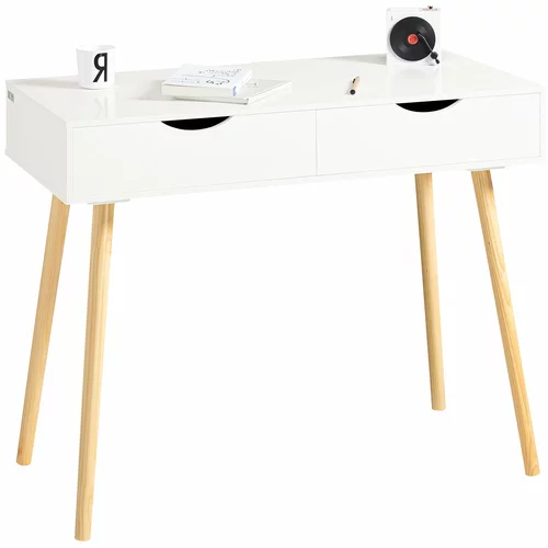 SoBuy domača pisarniška računalniška miza bele barve v skandinavskem slogu, (20815245)