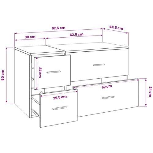  Set namje&amp;scaron;taja za kupaonicu 2 kom. Bijela Konstruirano drvo 62,5 x 44,5 x 50 cm Slike