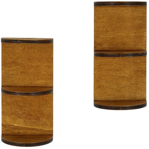 Kalune Design Police u setu 2 kom s vi&amp;scaron;e razina u prirodnoj boji 15 cm Pillar &amp;ndash; Slike