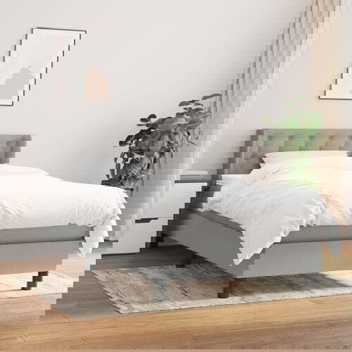 The Living Store Box spring postelja z vzmetnico svetlo siva 90x200 cm blago - Box Spring Postelja, (21515548) Slike