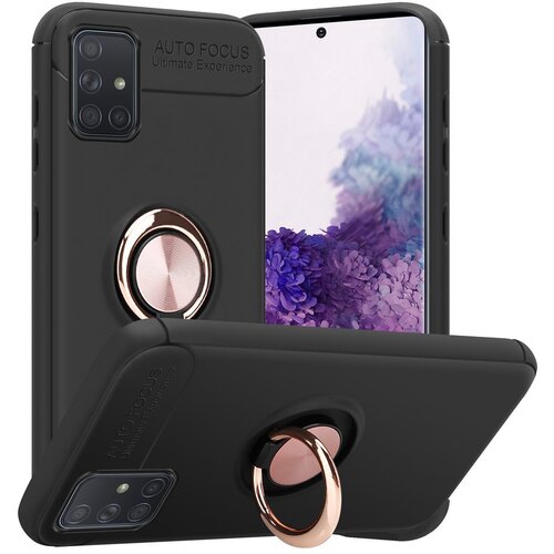 Cadorabo Case, združljiv s Samsungom v črni barvi - Rose Gold - Zaščitni pokrov s fokusnim obročem iz silikona TPU, (20571015) Cene