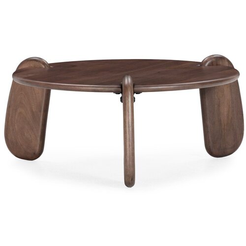 MOME Tamno smeđi okrugao stolić za kavu od masivnog manga &amp;oslash; 80 cm Tamira &amp;ndash; Slike