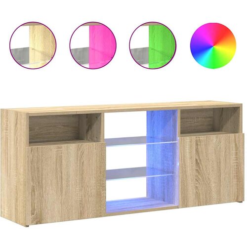 Maison Chic TV omarica - TV stojalo - Televizijska omarica z LED lučkami sonoma hrast 120x30x50 cm, (21701782) Cene