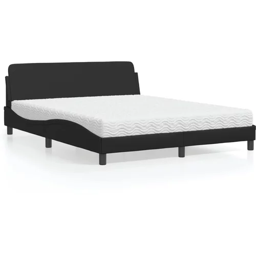  Krevet s madracem crni 160 x 200 cm od umjetne kože