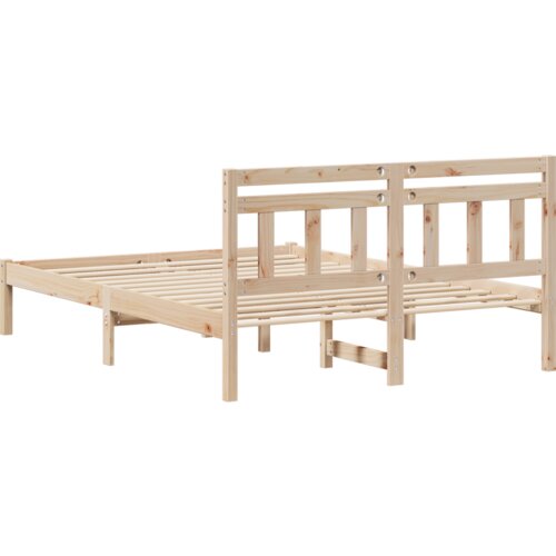 VidaXL krevetna konstrukcija smeđa 120 x 190 cm borova drva Slike