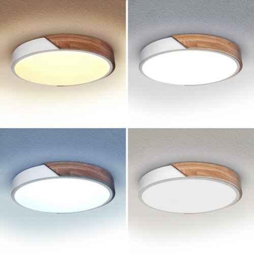  Brilagi - LED prigu&amp;scaron;iva svetiljka PILANA LED/48W/230V hrast/bela prečnik 40 cm + daljinski upravljač Slike
