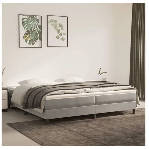  Box spring posteljni okvir svetlo siv 200x200 cm žamet