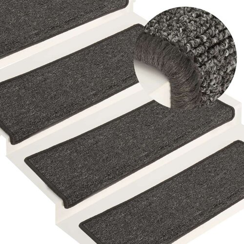  Tepisi za stepenice 15 kom 65x21x4 cm sivo-crni Cijene