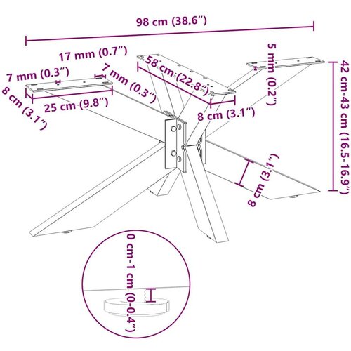  Noga klub stolića u obliku pauka bijela 98x58x(42-43) cm čelik - Bijela 98 x 58 x (42-43) cm 1 Slike