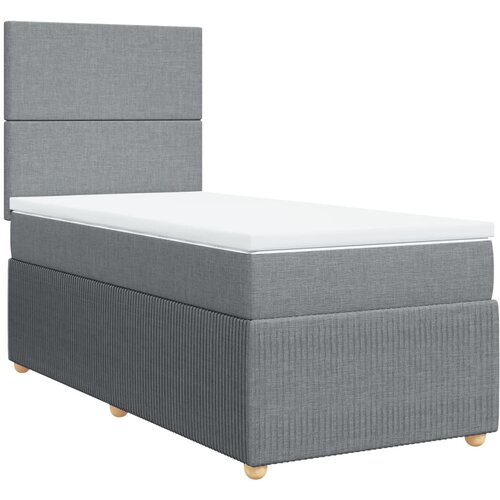 Maison Chic Box spring postelja - Vzmetna postelja z vzmetnico svetlo siv 100x200 cm blago SL23945, (21891502) Cene