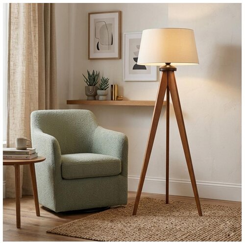  Podna lampa AIDA 1xE27/15W/230V hrast/krem Slike