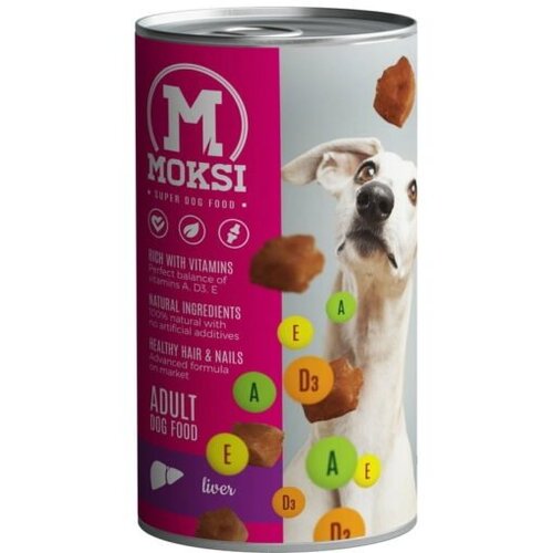 Moksi konzerva za pse, sa jetrom, 1240gr Cene