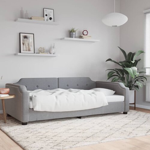 VidaXL Raztegljiva postelja svetlo siva 100x200 cm blago Slike